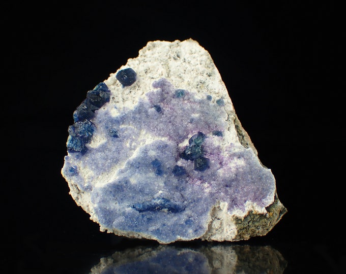 FLUORITE blue crystals on matrix from CHINA 11003