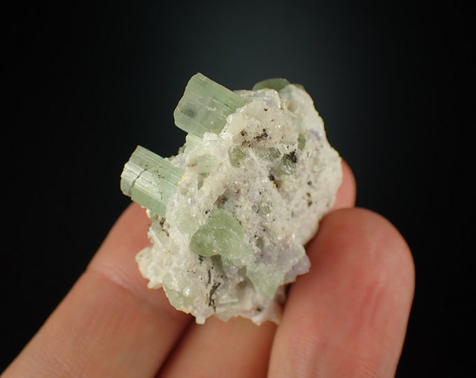 TOURMALINE green crystal cluster from AFGHANISTAN 1154N