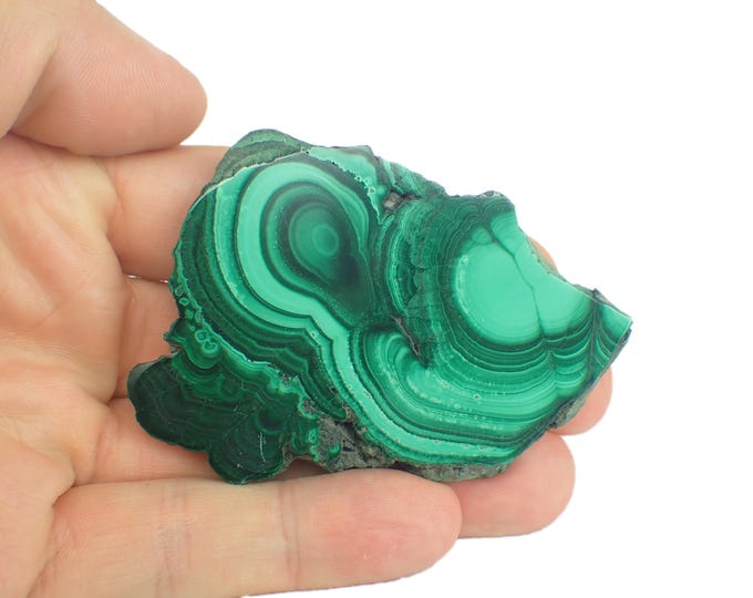 MALACHITE polished slice 6,5 x 4,9 x 0,7 cm DR Congo