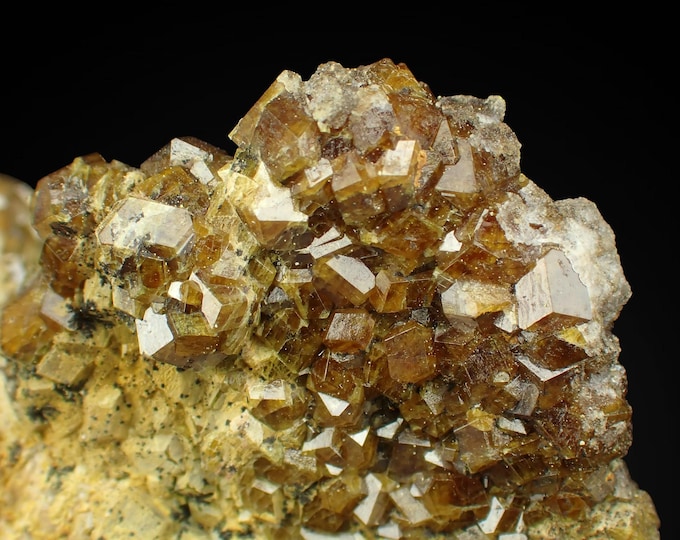 Topazolite Garnet Crystals on Matrix - Serifos Island, Greece