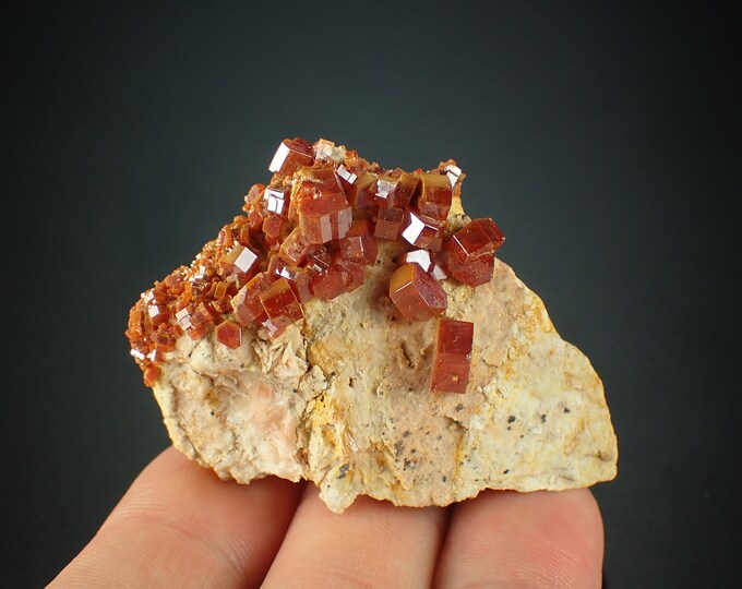 VANADINITE crystal on matrix from MOROCCO 1102N