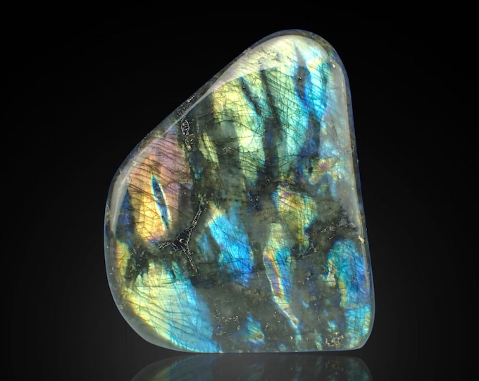 LABRADORITE polished free form 13,3 x 11,0 x 4,0 cm MADAGASCAR