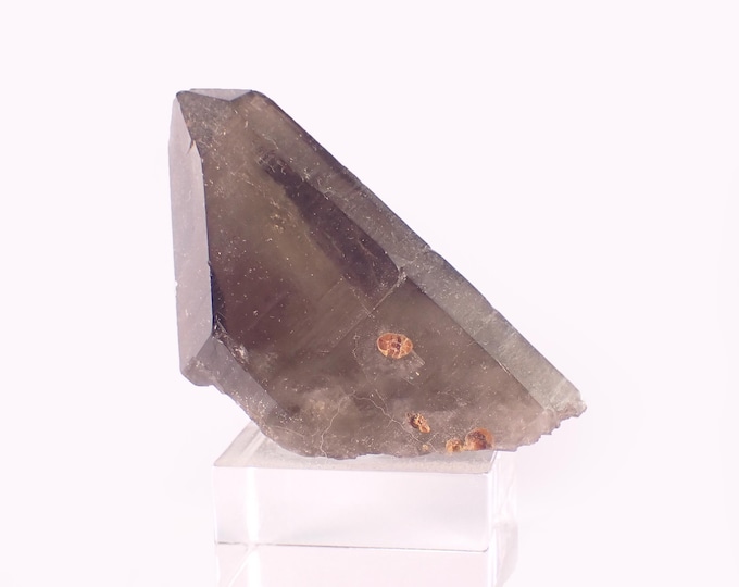 SPESSARTINE garnet on smoky quartz 5,5 x 2,7 x 2,3 cm CHINA Tongbei