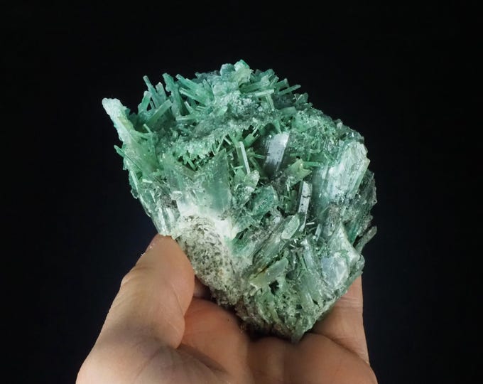 GYPSUM with atacamite inclusions 9,5 x 7,0 x 6,5 cm POLAND