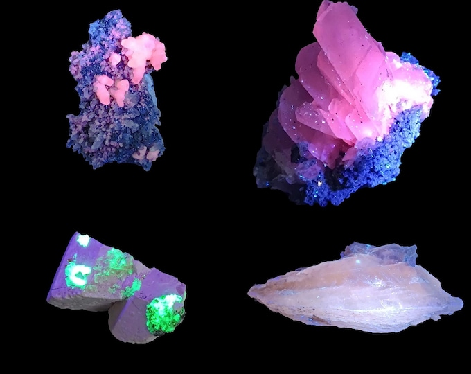 FLUORESCENT set of 4 specimens 7,3 x 4,0 x 2,0 cm *13568