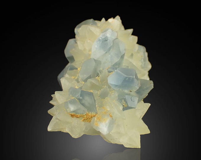 CELESTINE with calcite 4,7 x 3,3 x 2,9 cm from AFGHANISTAN 12785