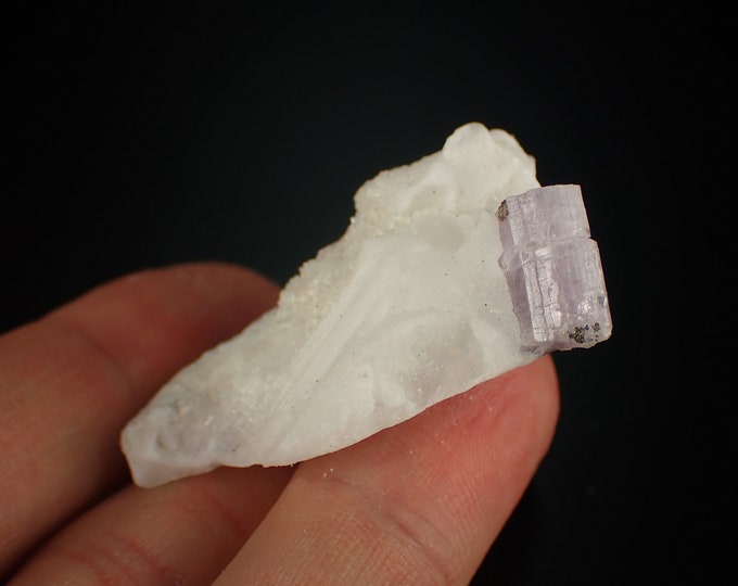 SCAPOLITE purple crystal on albite from AFGHANISTAN 1147N
