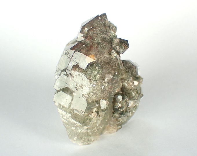 Smoky QUARTZ with Chlorite and Hematite - Zinggenstock, Switzerland