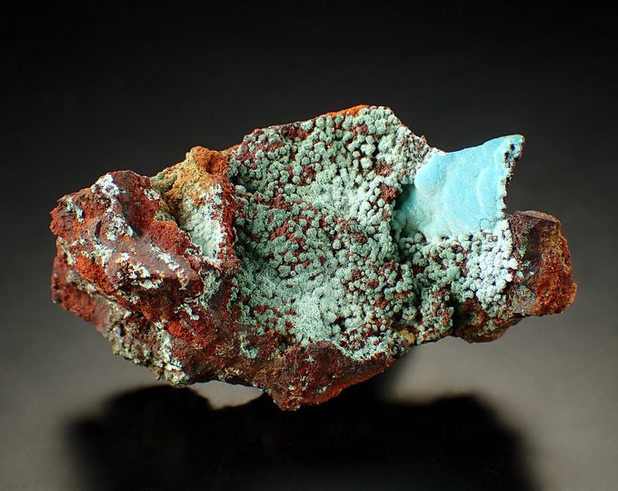 ROSASITE green and blue crystals on matrix from MEXICO 10626