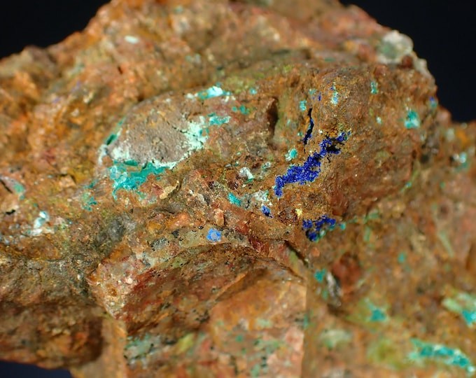 Tyrolite with Azurite - Börrberg, Thuringia, Germany (4.7 x 3.0 x 2.0 cm)