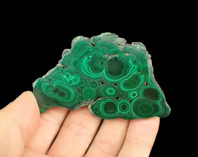 MALACHITE polished slice 7,5 x 4,8 x 0,7 cm DR Congo 13104