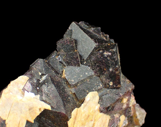 FLUORITE with baryte 8,0 x 6,5 x 2,3 cm GERMANY