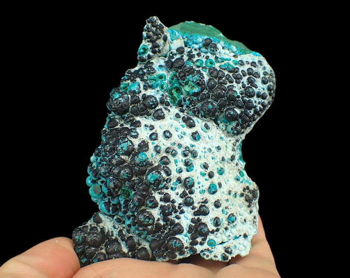 HETEROGENITE on chrysocolla on malachite 10,0 x 6,0 x 4,0 cm DR CONGO 13241