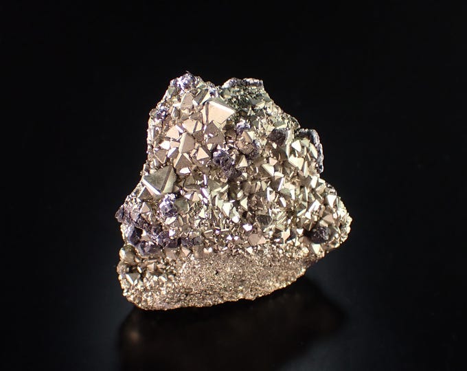 PYRITE with fluorescent sphalerite 5,5 x 5,5 x 2,3 cm from PERU
