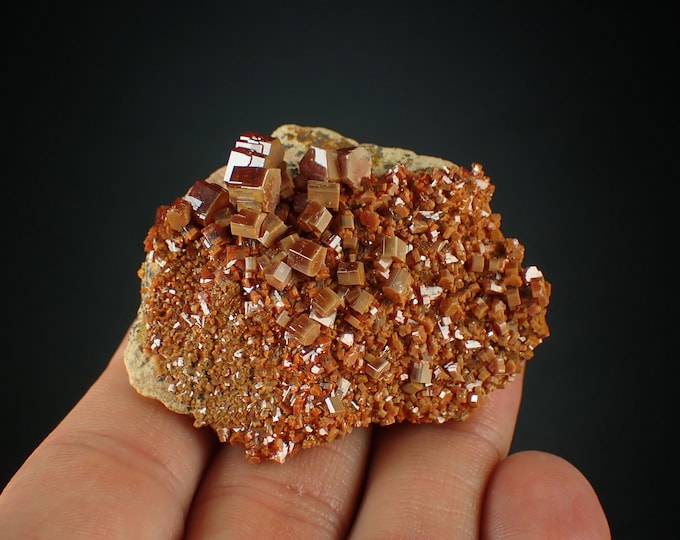 VANADINITE crystal on matrix from MOROCCO 1100N