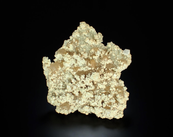 GYROLITE with Apophyllite and Calcite 10,0 x 10,0 x 1,5 cm INDIA
