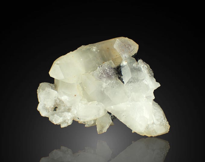 FLUORITE on quartz with ferberite 8,5 x 5,5 x 2,5 cm from CHINA 11503