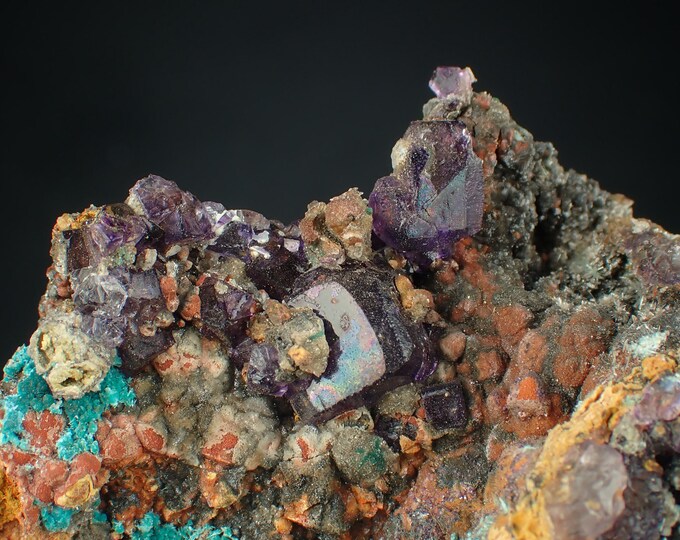 ROSASITE with fluorite 6 x 4 x 4 cm MEXICO 11299