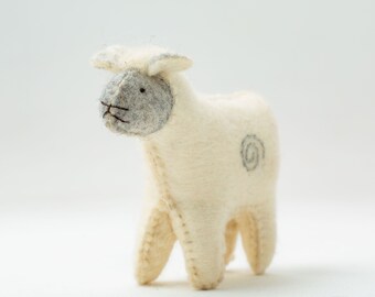 Sheep Wool Felt Ornament, Ecofriendly Felt Gifts, Hanging Mobile Sheep Toy, Hypoallergenic Wool Miniatures, Kyrgyz Wool Creatures,