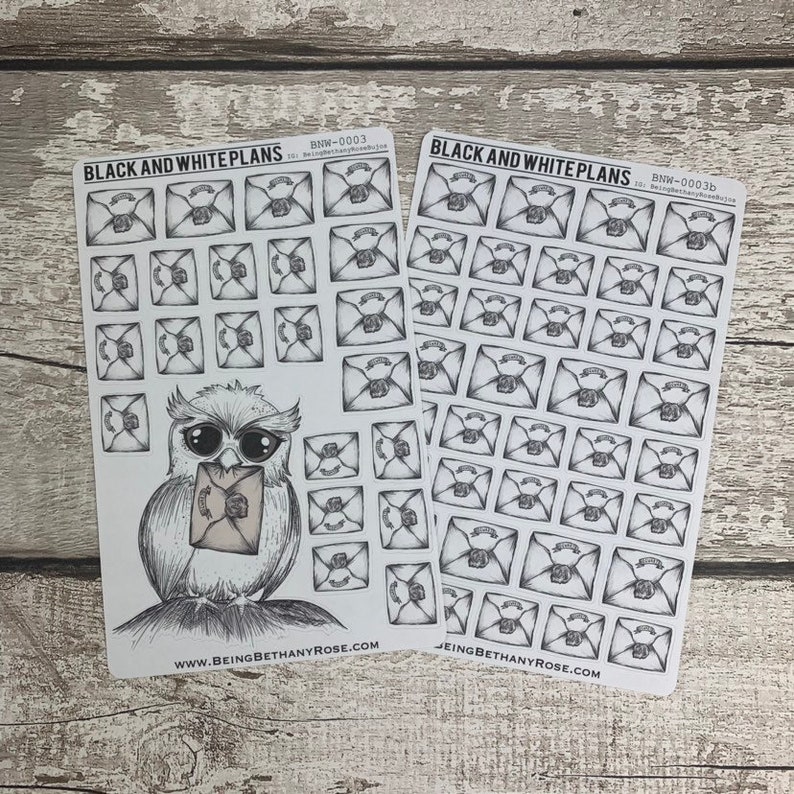 Owl envelope in Beak and Letter Tracker bullet Journal - Etsy
