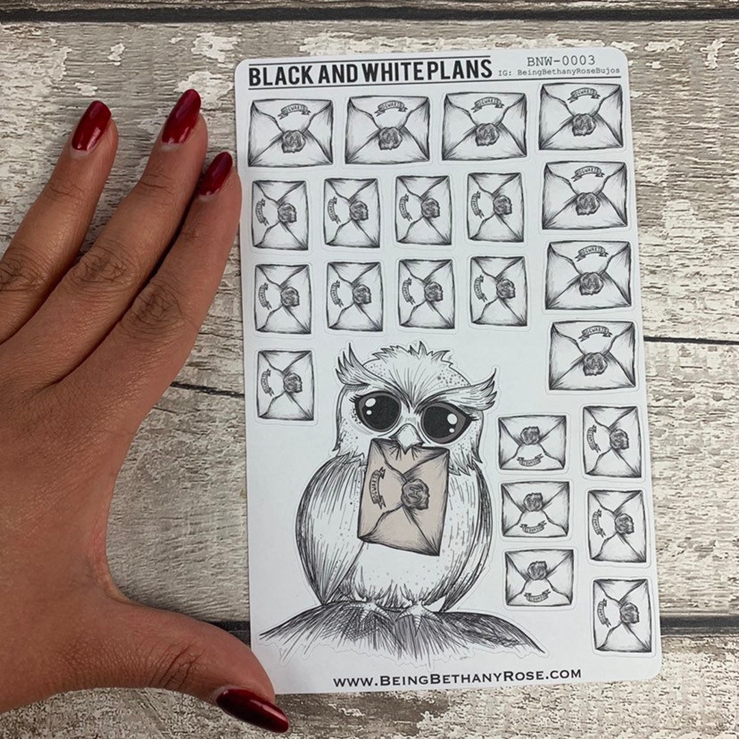 Owl envelope in Beak and Letter Tracker bullet Journal - Etsy