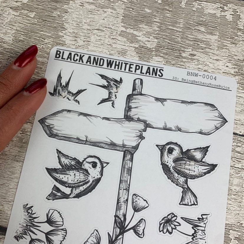 Signpost List bullet Journal Style Planner Stickers BNW004 Etsy