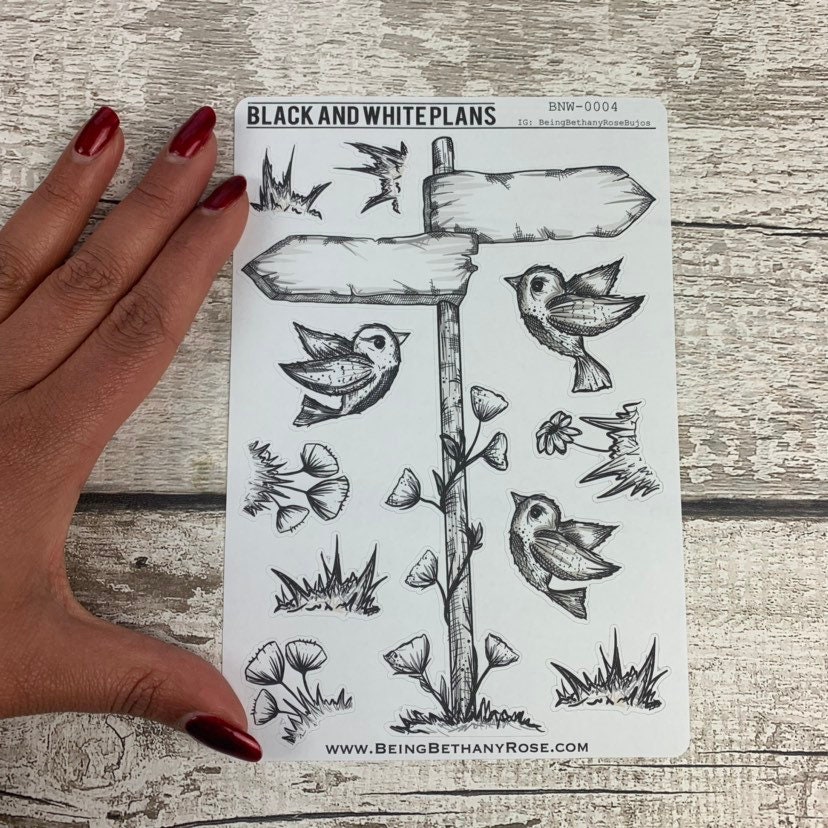 Signpost List bullet Journal Style Planner Stickers BNW004 Etsy