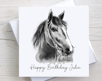 Personalised Horse Card | Horse Birthday Card | Card for Horse Lover | Card for Her | Card for Him