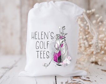 Personalised Golf Tee Bag for Her | Tee Storage | Personalised Golf Gift | Golf Gift for Women | Gift for Golfing Lover