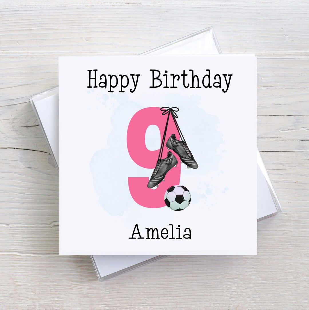 Personalised Girls Football Birthday Card Daughter Grandaughter - Foto 2
