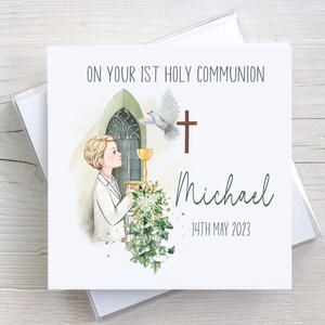 Personalised Holy Communion Card | 1st Holy Communion for Boy ...