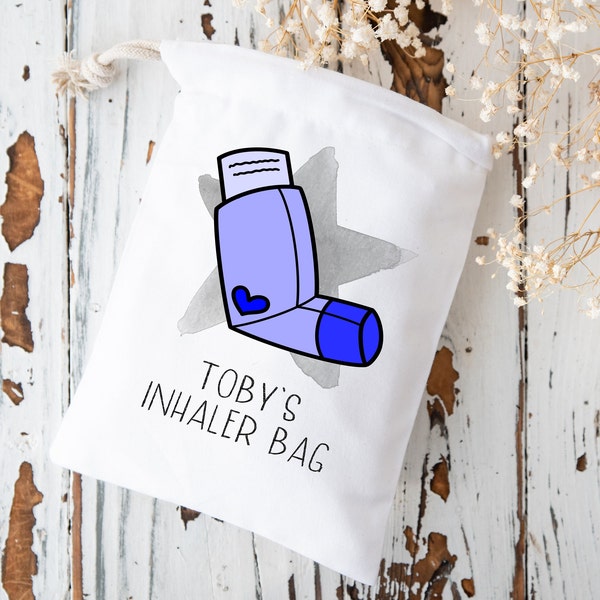 Personalised Asthma Inhaler Bag | Asthma Pump bag | Medical Bag | Spacer | Inhaler Travel Bag | Children's Asthma Pouch | Choice of Size