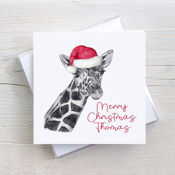 Personalised Giraffe Christmas Card | Christmas Card for Giraffe Lover | Card for Him | Card for Her | Festive Card | Merry Christmas