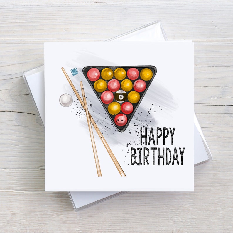 Personalised Snooker Birthday Card Pool Card Gift for Pool - Etsy
