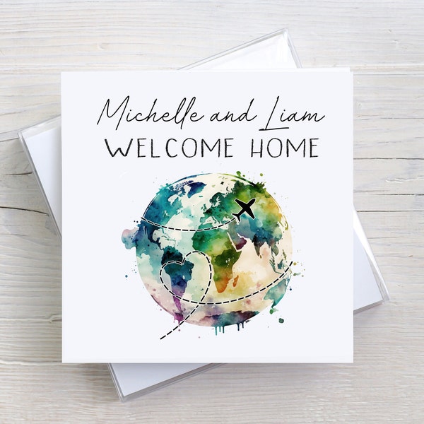 Personalised Welcome Home Card | Gap Year Globe Card | Travelling Card | Card for Coming Back Home | Card for Home Coming