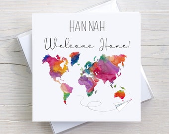 Personalised Welcome Home Card | Gap Year Card | Travelling Card | Card for Coming Back Home