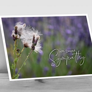 AVEC LA PLUS PROFONDE SYMPATHE : carte de fleurs A6 avec un espace pour un message personnel. Exprimez vos condoléances avec cette carte de deuil.