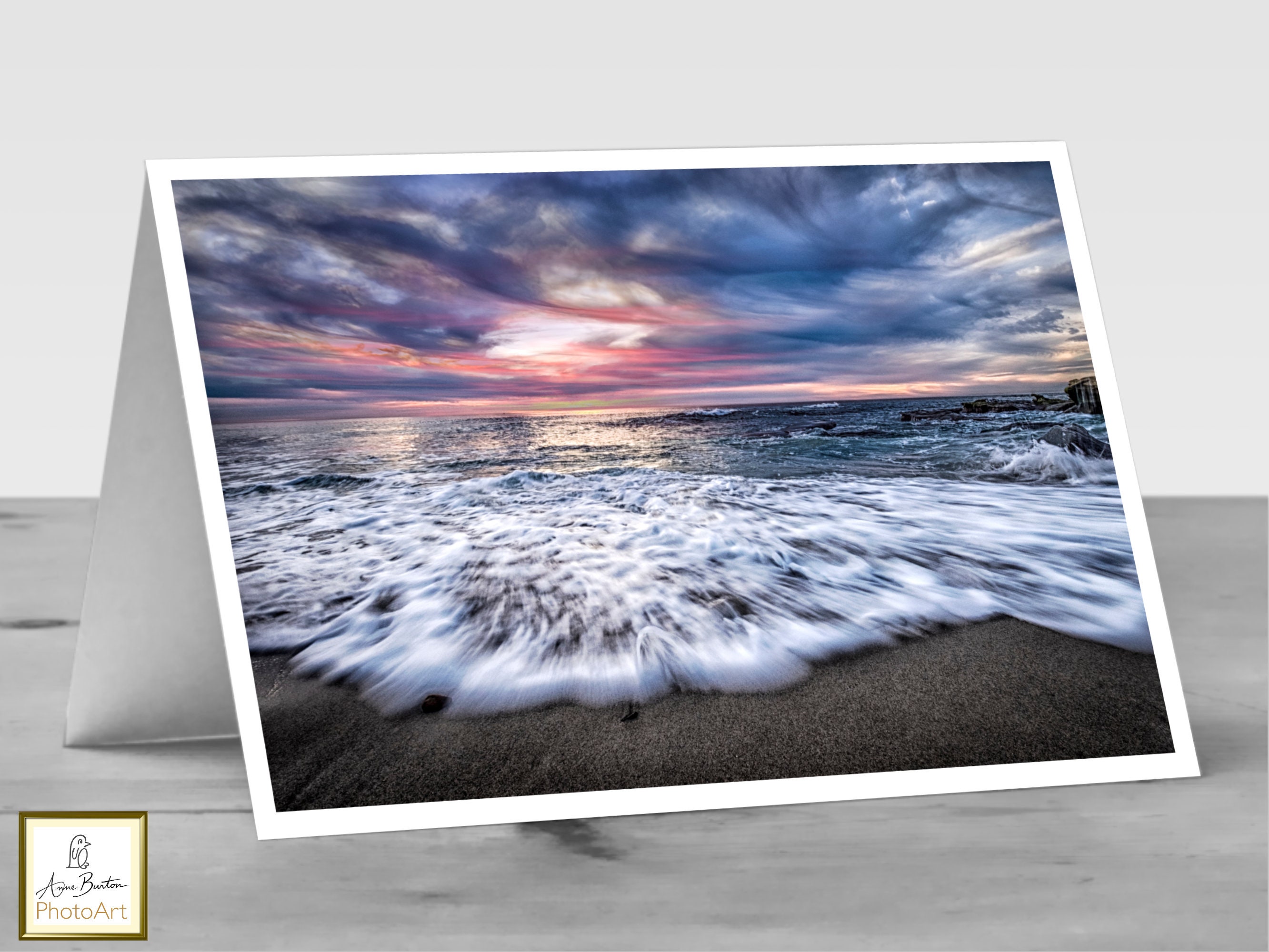 APPROACHING WAVE: Sea Lover's Delight - Blank A6 Photo Card featuring the Iconic Waves at La Jolla Beach, San Diego.