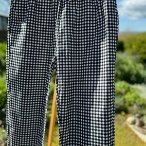 Womens/Girls Black and White Check Capri Pants Small SMALL CHECK 10/12