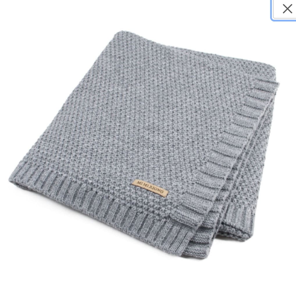 Baby Blanket in Grey Plain Design Etsy