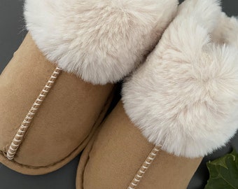 SLIPPERS Ladies Faux Fur