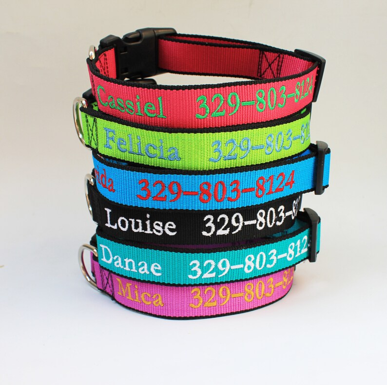 Personalized Dog Collar Leash with Name and Phone Number Etsy