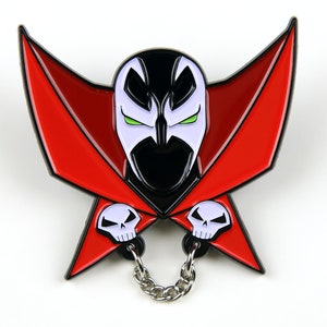 Spawn Soft Enamel Pin Collectible, Glow in the dark accents, Classic Spawn Todd McFarlane Comics Character, Halloween Pin