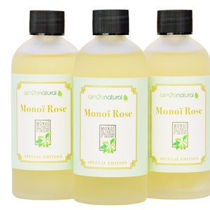 Monoi Rose - Traditional Monoi de Tahiti oil  delicately perfumed with steam distilled Rose Damascena