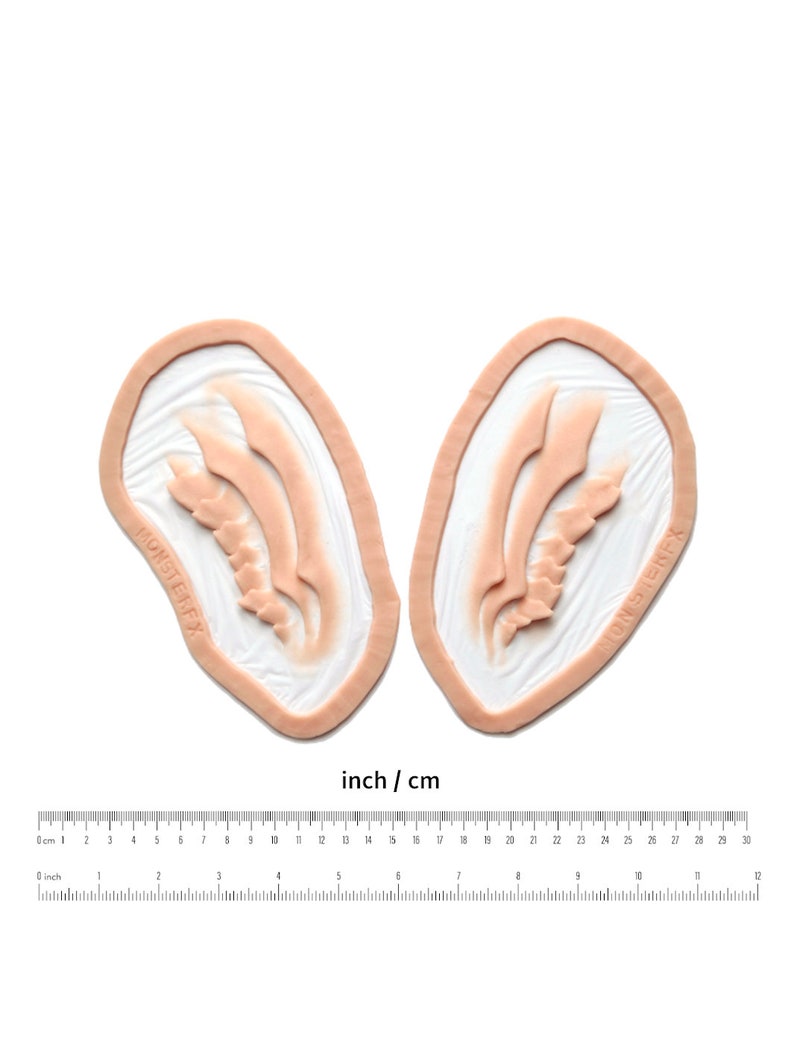 Mermaid Gills 1 / Silicone prosthetic / Halloween prosthetic / MonsterFX / Mermaid cosplay / Latex free / SFX makeup / Neck gills image 3