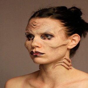 Mermaid Gills 2 / Silicone prosthetic / Halloween prosthetic / MonsterFX / Mermaid cosplay / Latex free / SFX makeup / Neck gills image 3