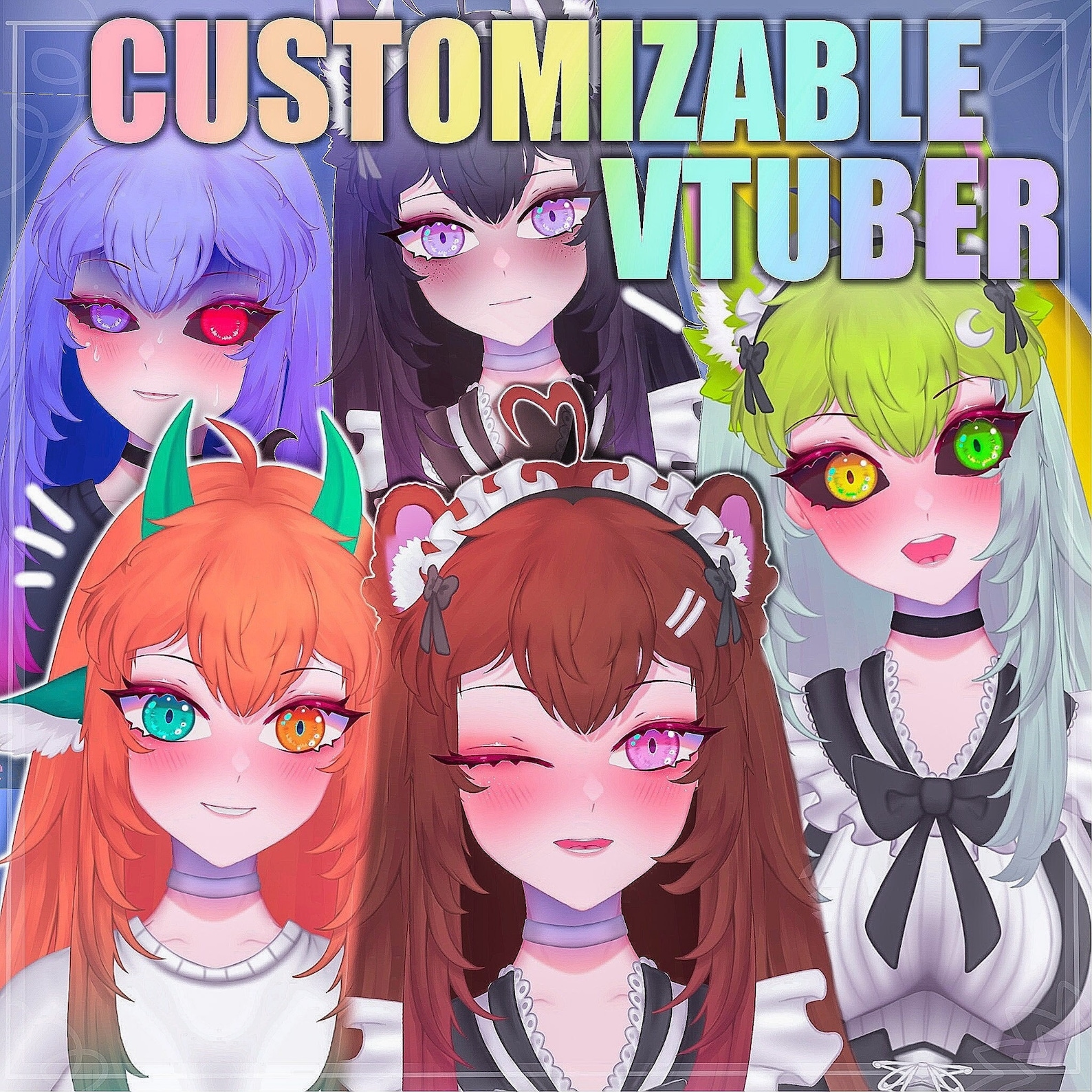Customizable Vtuber Model art & Rig Premade - Etsy