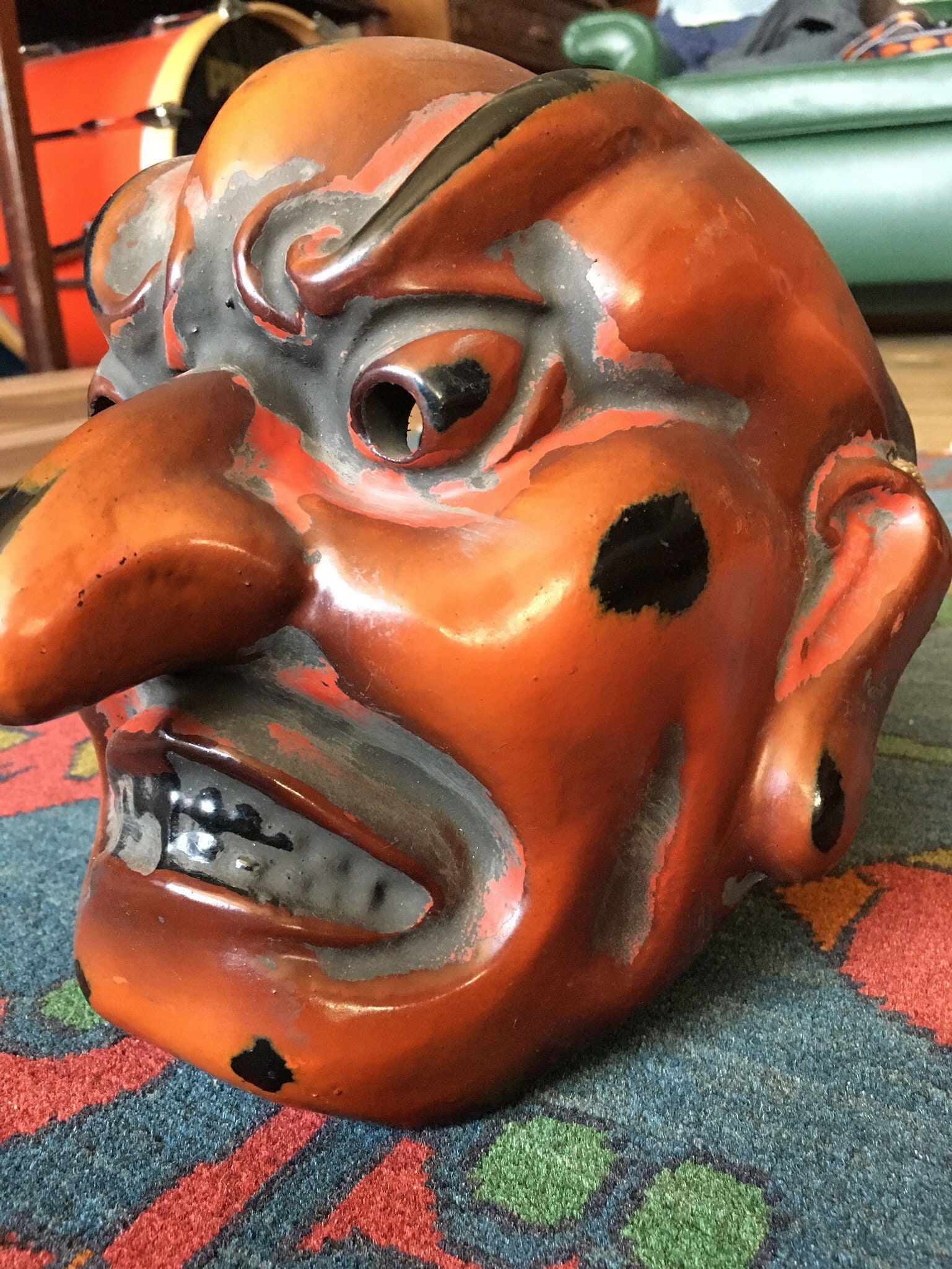 21• Japanese Vintage Demon Hannya Mask, Paper Mache 40x34 Cm - Etsy
