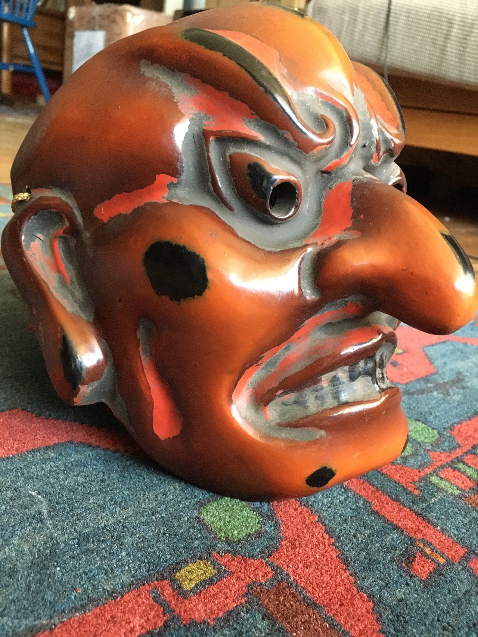 21• Japanese Vintage Demon Hannya Mask, Paper Mache 40x34 Cm - Etsy UK