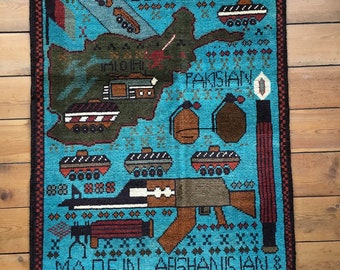 231 Beautifully Handmade Genuine Afghan War Rug 85x60 Cm - Etsy